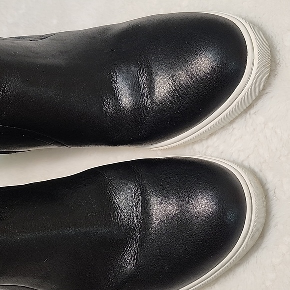 Linea Paolo Freshton Leather Wedge Ankle Booties Boots Black Women’s Size 9 1/2 - Picture 12 of 16